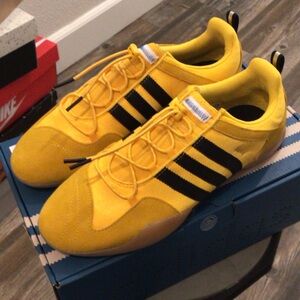 adidas Bold Yellow Sneakers with Black Three-Stripes